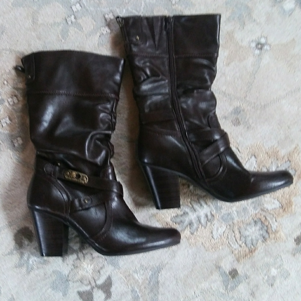 Chocolate Faux Leather Boots